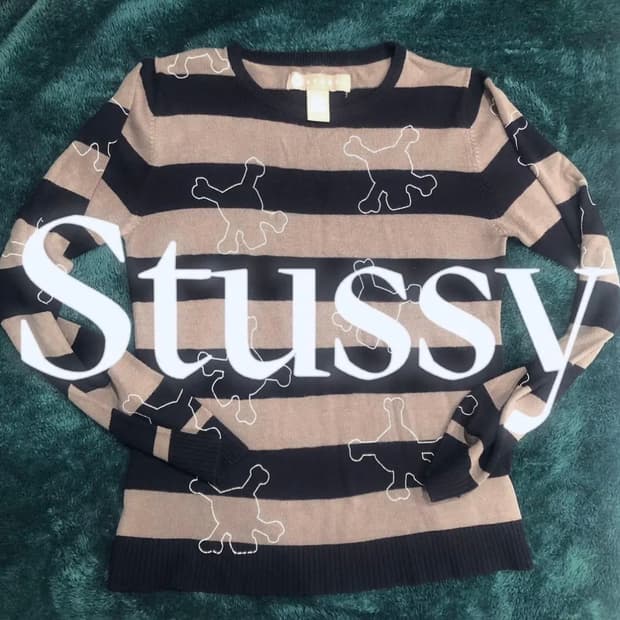 stussy 스투시 해골 니트 롱슬리브