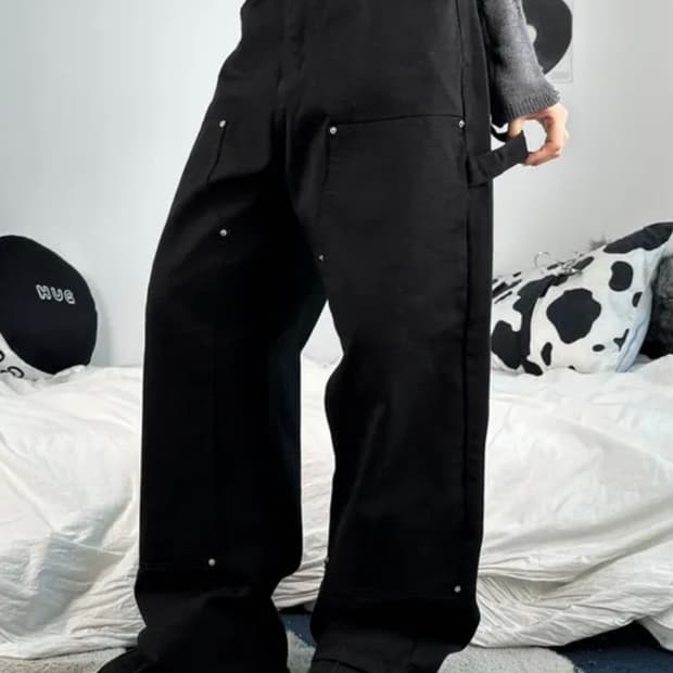 카펜더 포인트 코튼 와이드팬츠