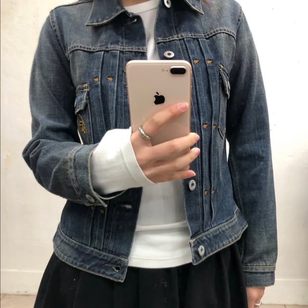 딱붙핏!!-베이프 에이프 스타 데님 자켓