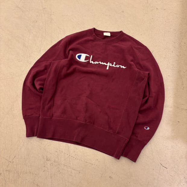 챔피온 리버스위브 레드탭 버건디 맨투맨