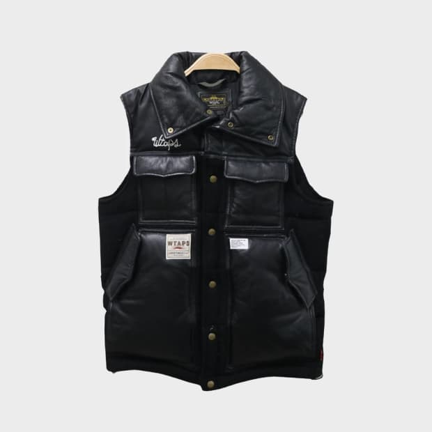 WTAPS 08A/W  가죽 울 혼방 다운 베스트  61692