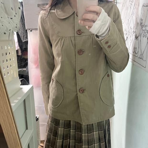 모리걸 카키베이지 자켓 