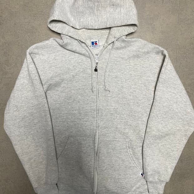 90s USA 러셀 RUSSELL 배기 후드 집업 애쉬 그레이