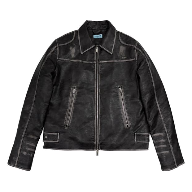 페일제이드 빈티지 워싱 패디드 바이커 점퍼