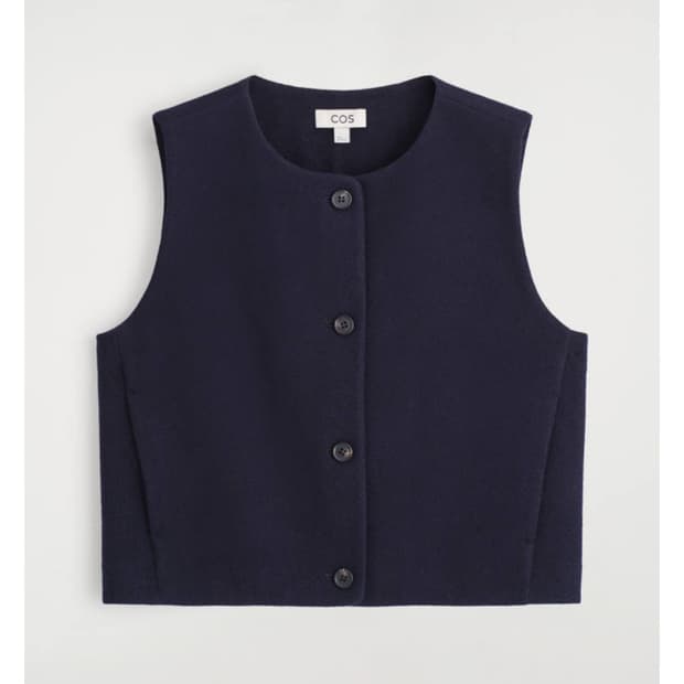 Cos 코스 보일드 메리노 울 웨이스트코트 (네이비 S)