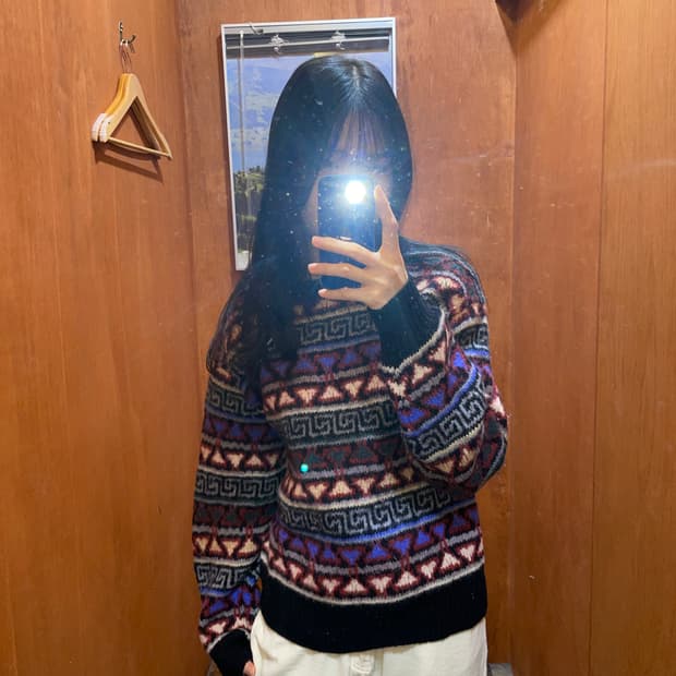 아메리칸 빈티지 패턴 니트