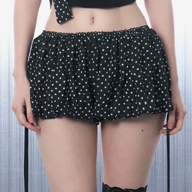 힐다 도트 벌룬 숏츠 블랙