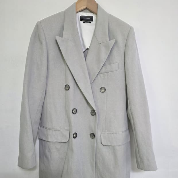 이자벨마랑 ISABEL MARANT 라이트그레이 코튼린넨 더블자켓 36