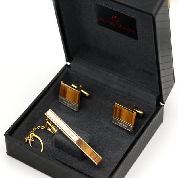 알랭들롱 A등급 5.3cm 남자 명품 넥타이핀 커프스 세트