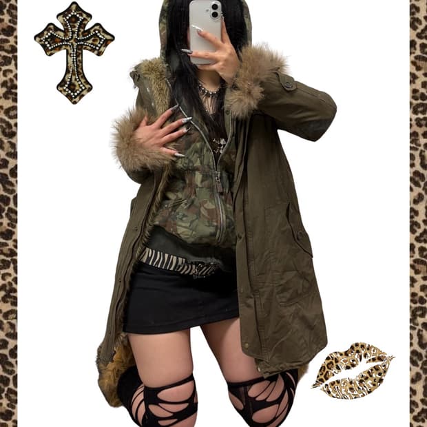 밀리터리 갸루 코디세트 00s y2k 와투케 오네갸루