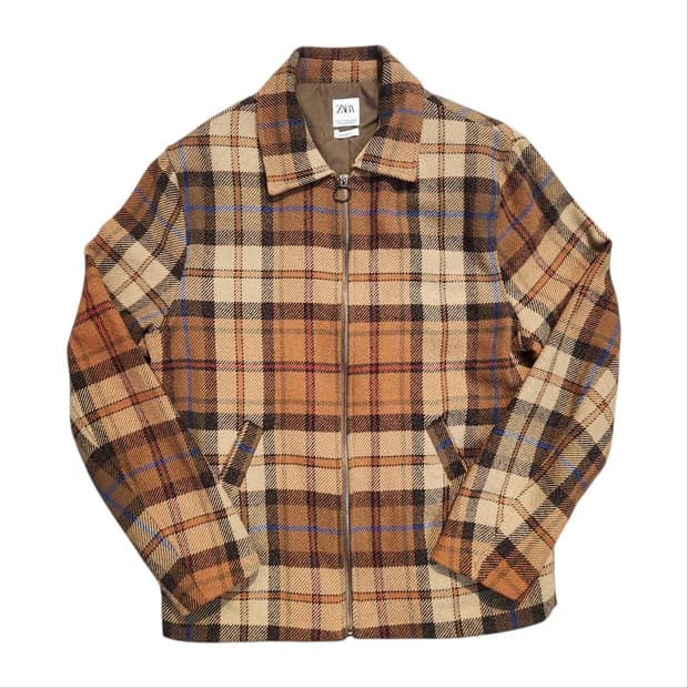 ZARA 체크패턴 스윙탑 자켓 (M)