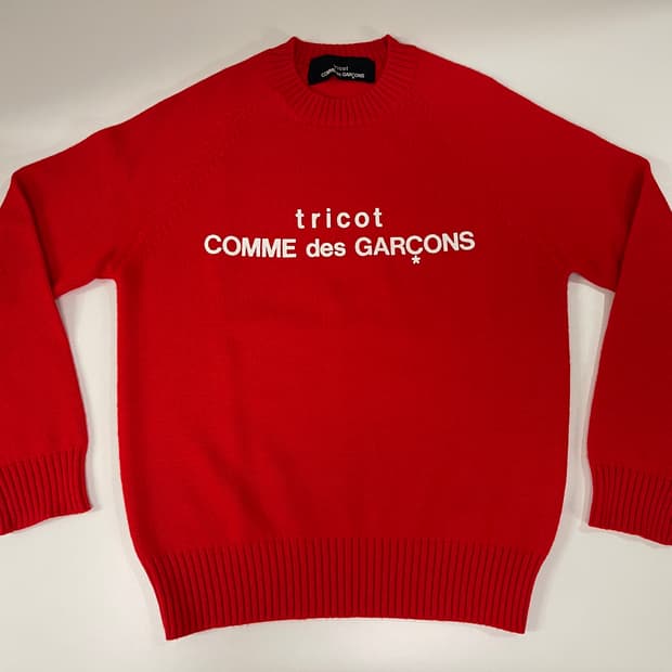 꼼데가르송 트리콧 레드 니트