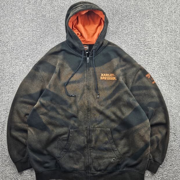 할리데이비슨 다잉워시드 커스텀 스웻 후드집업 (2XL추정) / 11456