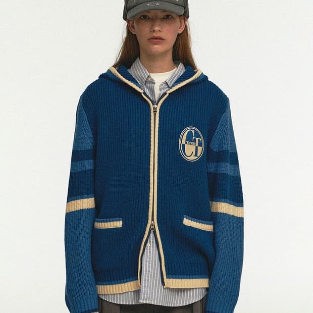 [M] 테켓 CT Knit Zip-Up Hoodie Blue