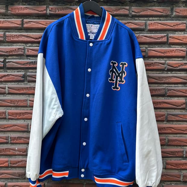 빈티지 00s 마제스틱 뉴욕 메츠 바시티 자켓