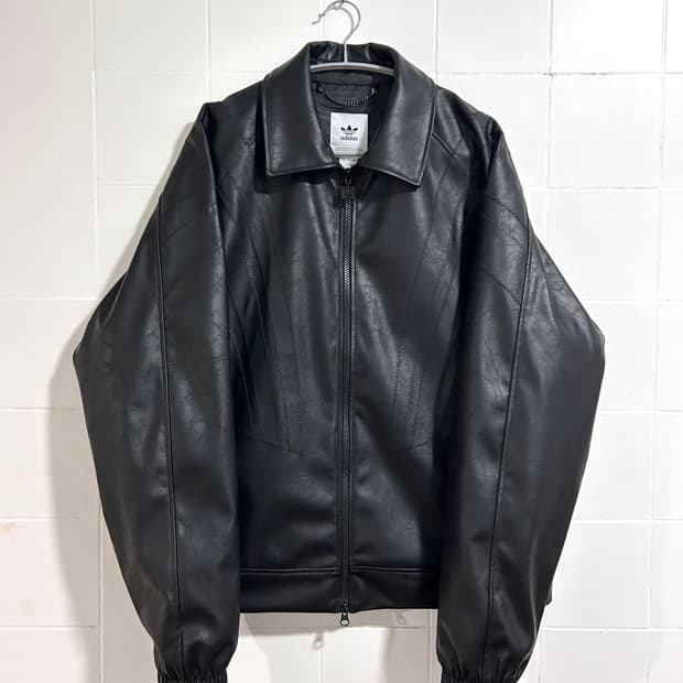 아디다스 블랙 오버 가죽자켓