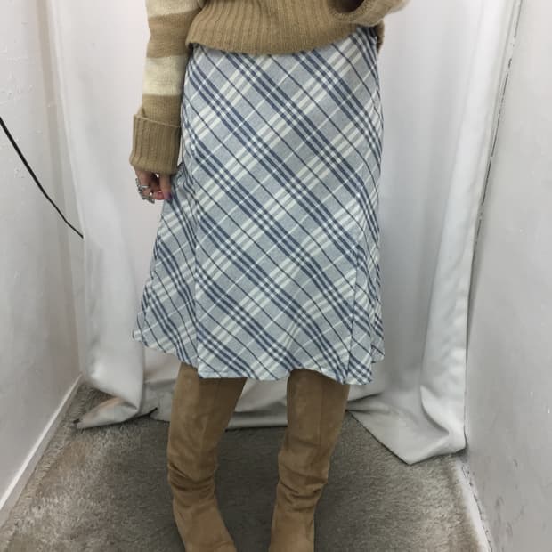 버버리 블루 라벨 소라 체크 스커트 🩵
