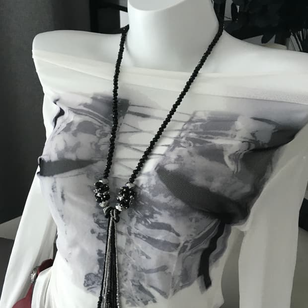 ༒ Beads Drop Necklace