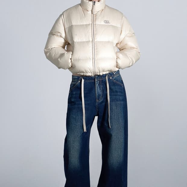 스컬프터  패딩 104 Cropped Puffer Down Pearl