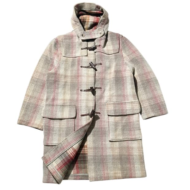 글로버올 울 체크 더플 코트