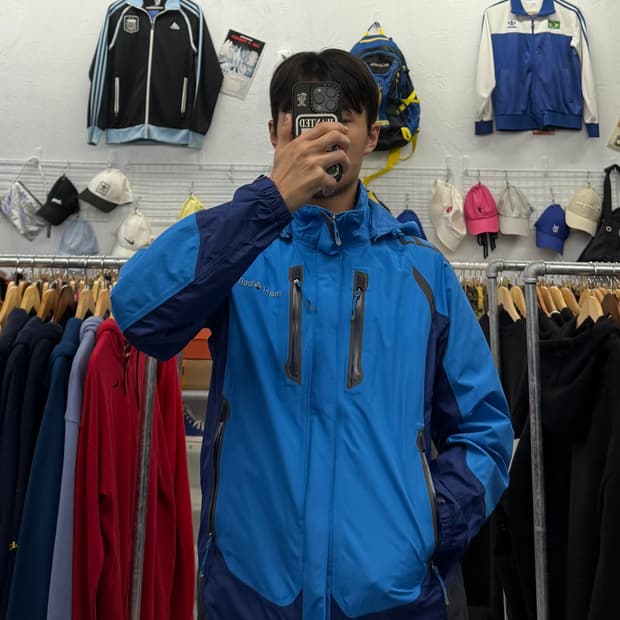 몽벨 코어텍스 나일론 블루 바람막이 자켓 M