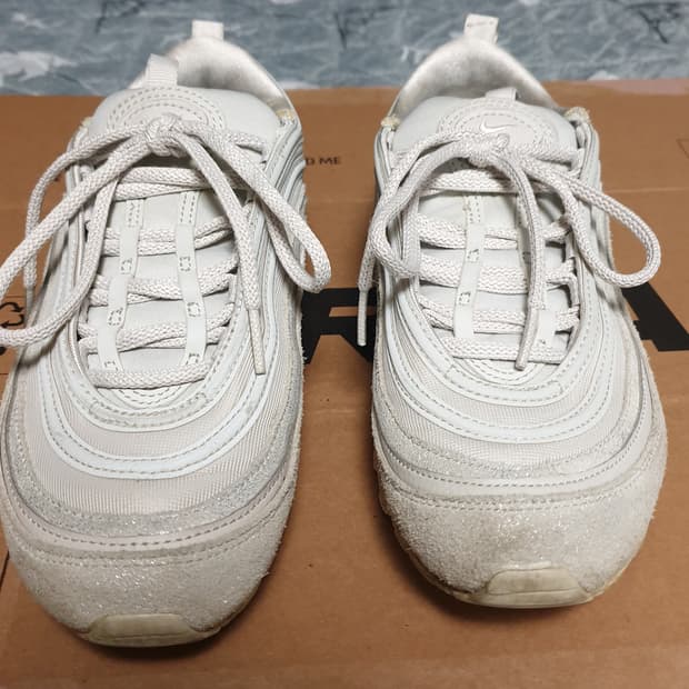 (희귀매물) 나이키 에어맥스97 라이트 본 화이트 (250)