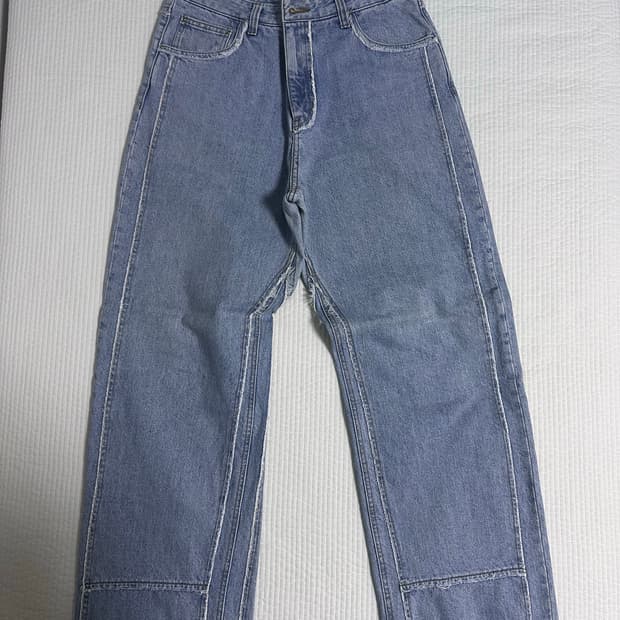 쿠어 컷오프 와이드 데님 