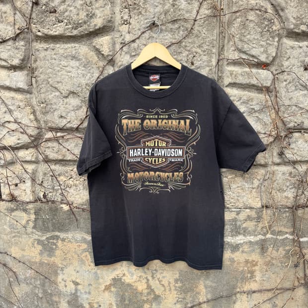 할리데이비슨 빈티지 2010 usa 프린팅 데미지 반팔 티셔츠