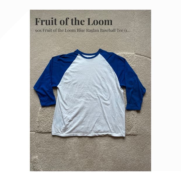 90s Fruit of the Loom 베이스볼 티셔츠 (105)