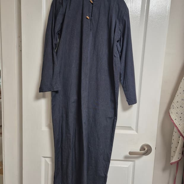 45RPM네이비 헨리넥원피