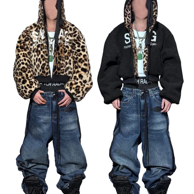 Rye chasin 크롭 리버시블 플리스