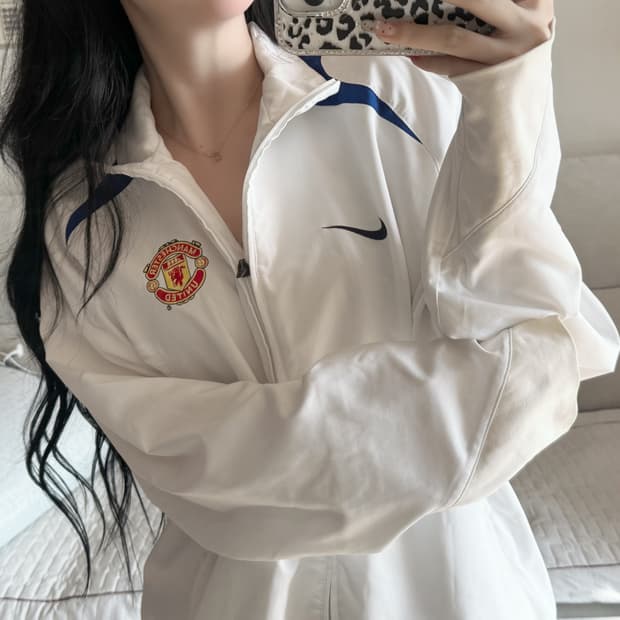 나이키 맨유 05/06 흰파 바람막이 