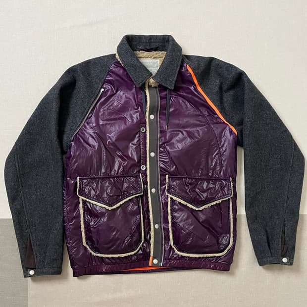 Kolor 17aw air rip 블루종 도킹 보아 자켓 