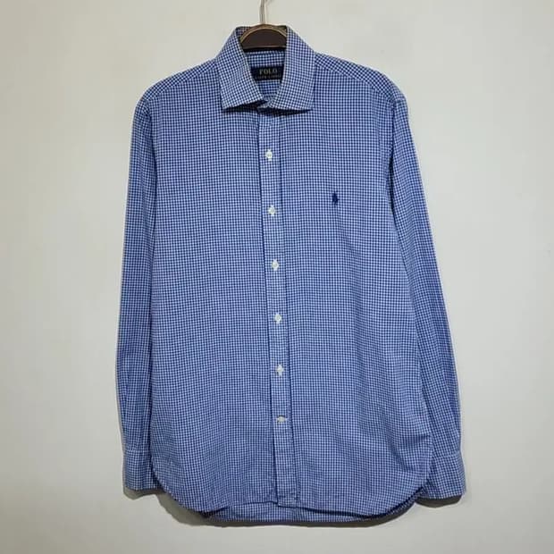 (S) 랄프로렌 폴로 셔츠 체크 남방 로고 캐주얼 