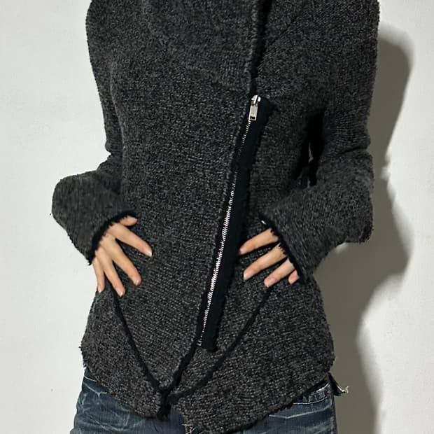 마쥬 니트 라이더 자켓