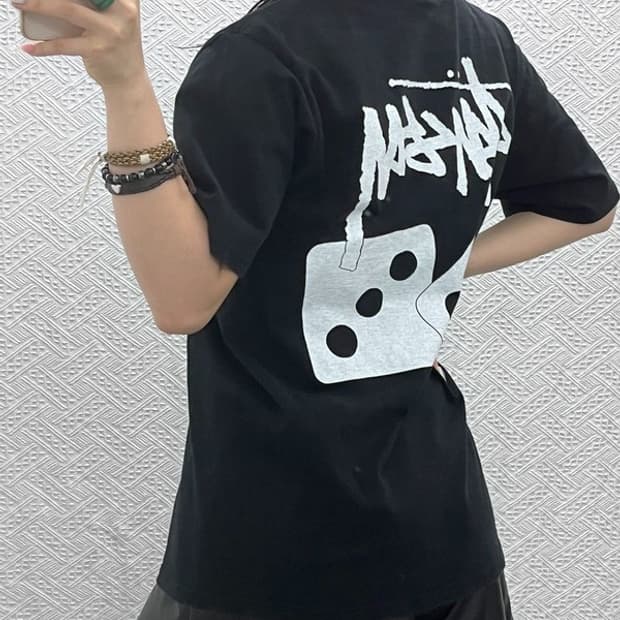 스투시 스트릿 펑크 다이스 피그먼트 다이드 반팔티 M C10970