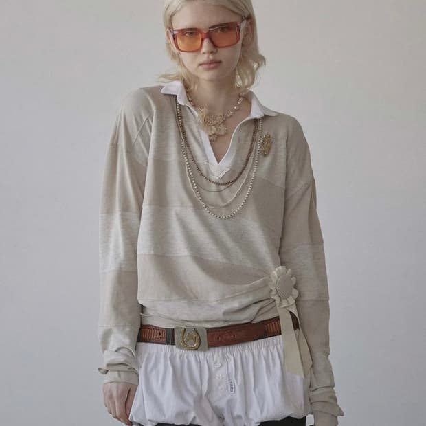 스컬프터 럭비 스트라이프 폴로 저지