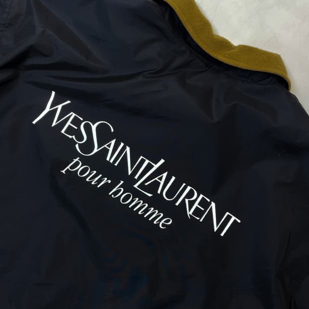 YVES SAINT LAURENT 입생로랑 90s 리플렉티브 로고 플리스 파카