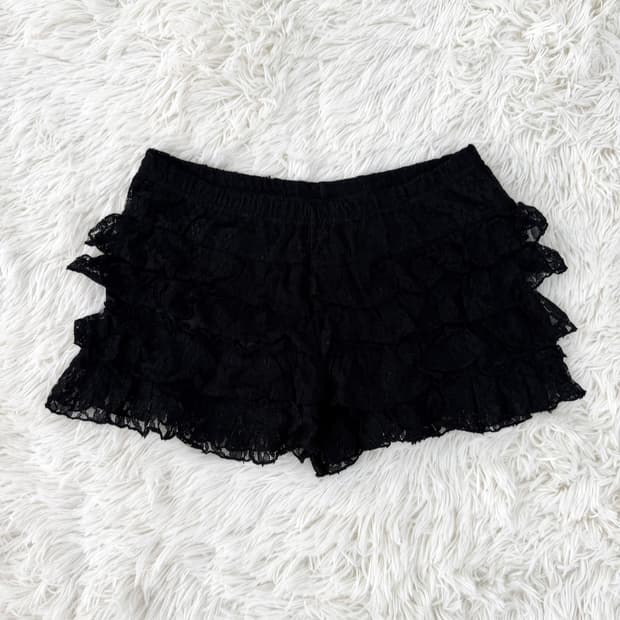 블랙레이스캉캉숏팬츠
