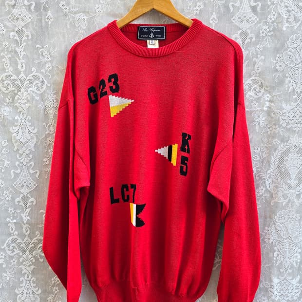 80-90s 이태리 요트웨어 울 니트 (made in italy)