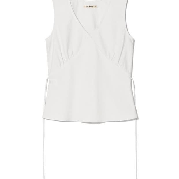글로니 LILY SHIRRING SLEEVELESS TOP (WHITE)
