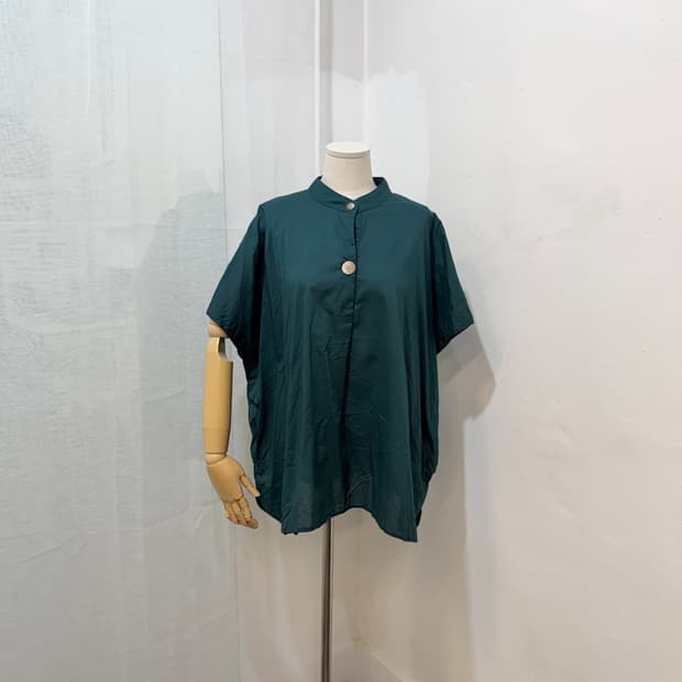 (88)그린 오버핏 블라우스 여름셔츠 블라우스 4971
