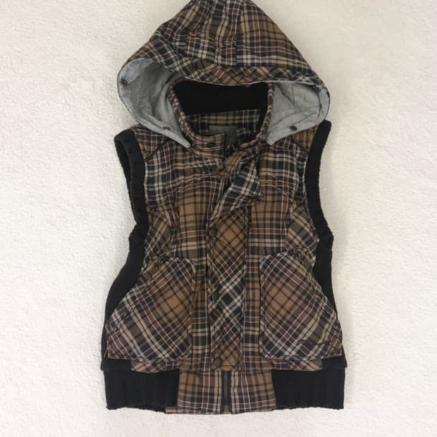 일본빈티지 초코 니트 후드 베스트 빈티지베스트빈티지조끼니혼진너드