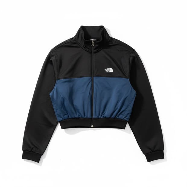 노스페이스 블랙/블루 크롭 트랙 자켓
