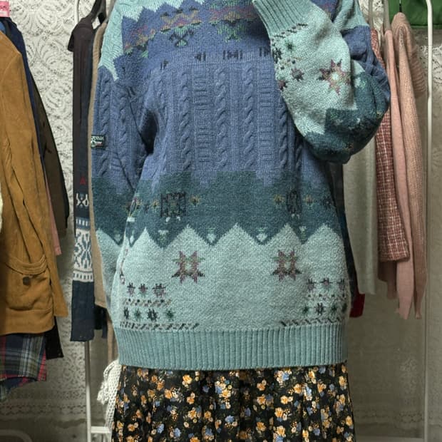 Navigare 빈티지 코어블루 니트