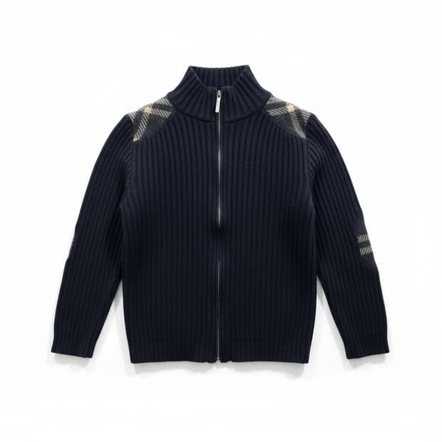 버버리 정품 런던 니트 집업 가디건 네이비 S