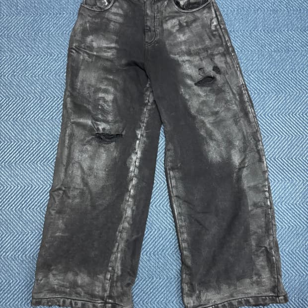 emostanceclub 코팅 스웻배기 팬츠