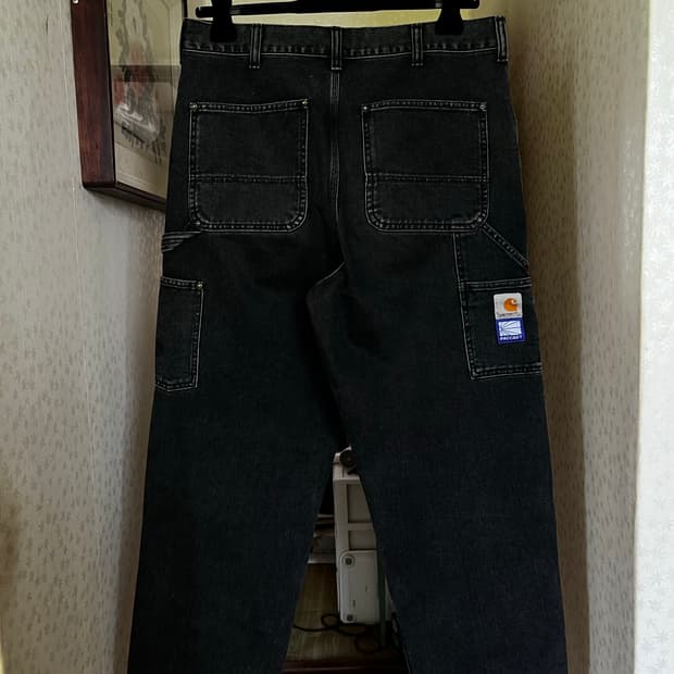 [M] 칼하트 라스벳 더블니 팬츠 블랙