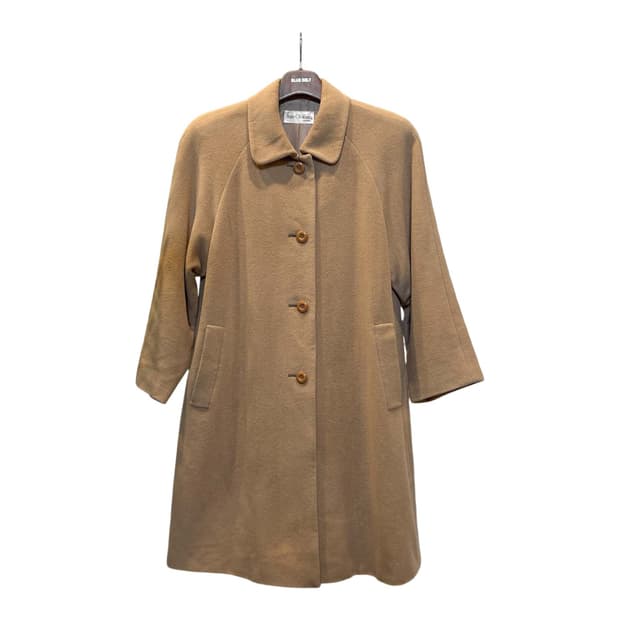 JPN VINTAGE 울 싱글 코트 래글런 슬리브 카라넥 디테일 베이지