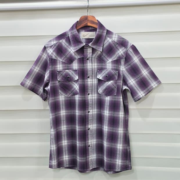 Thruxton 웨스턴 반팔 체크셔츠 - M